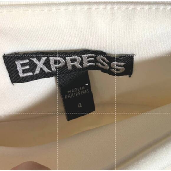 Express Skirt High-Low Asymmetrical Mini Skirt Cream Color Size 4 - Picture 9 of 10